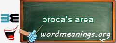 WordMeaning blackboard for broca's area